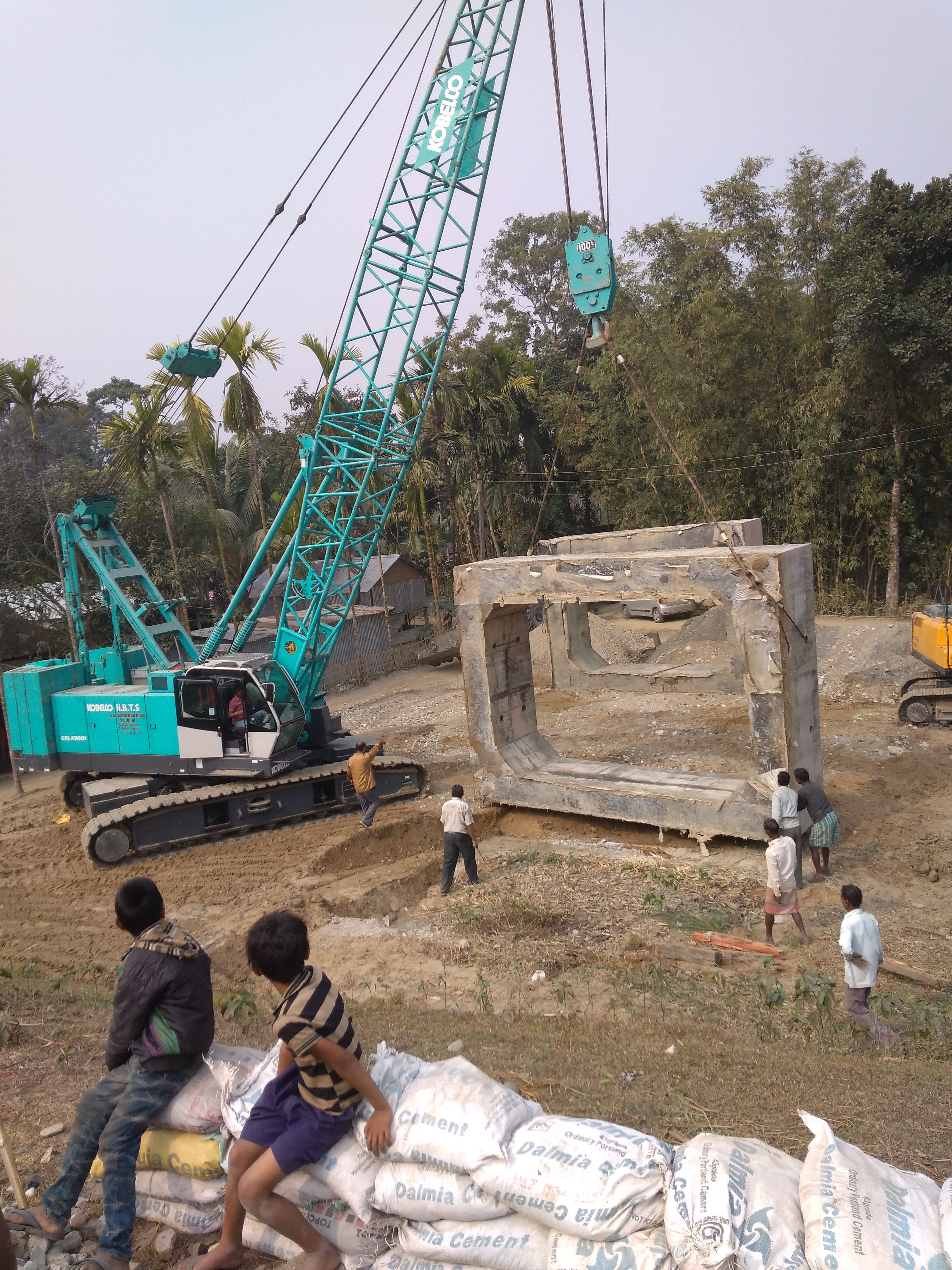 Construction site with scaffolding