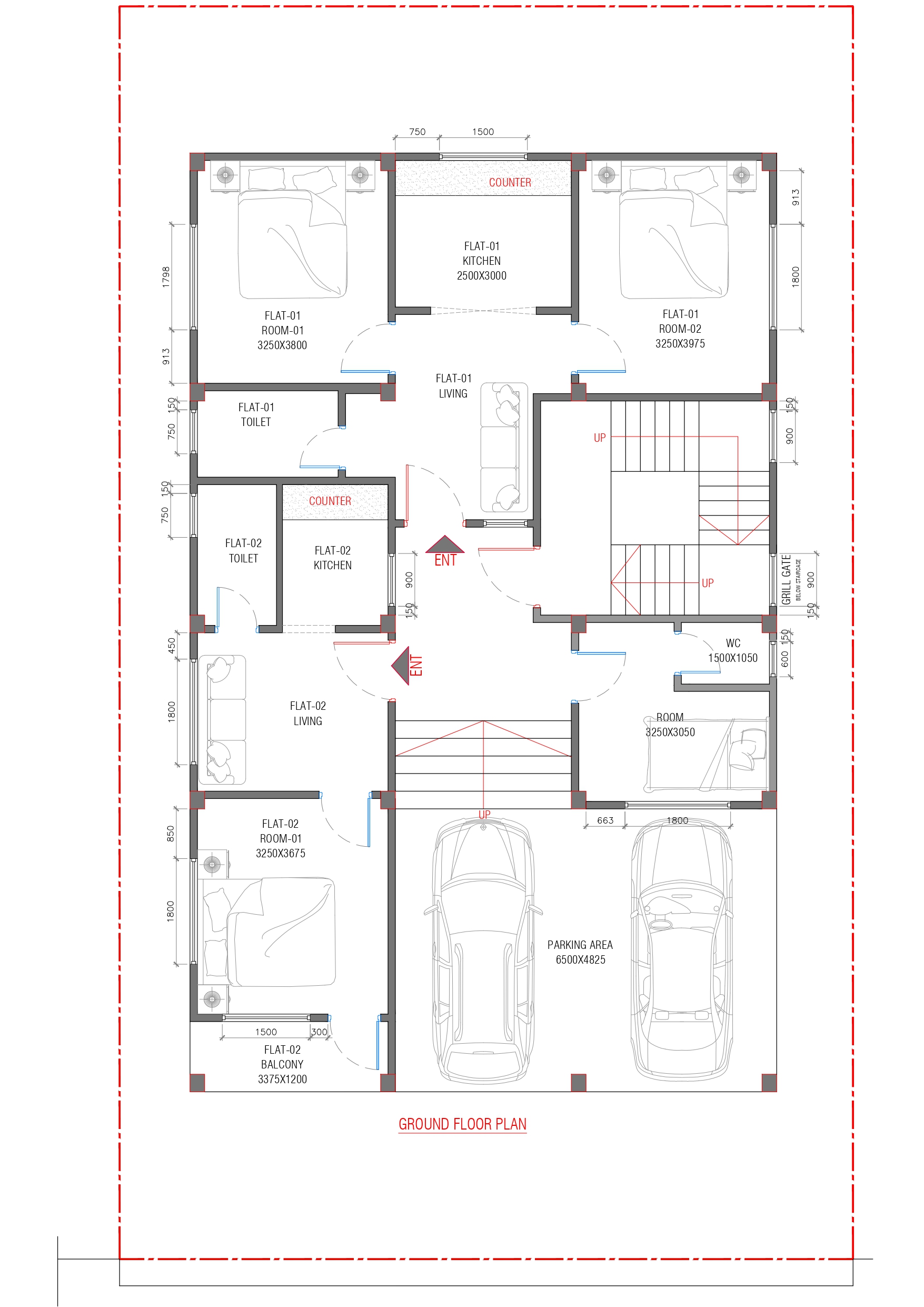 Sample of project plans Night view